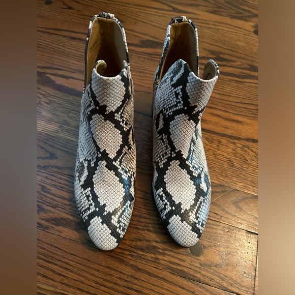 Franco Sarto Snakeskin Heeled Boots - Picture 2 of 8